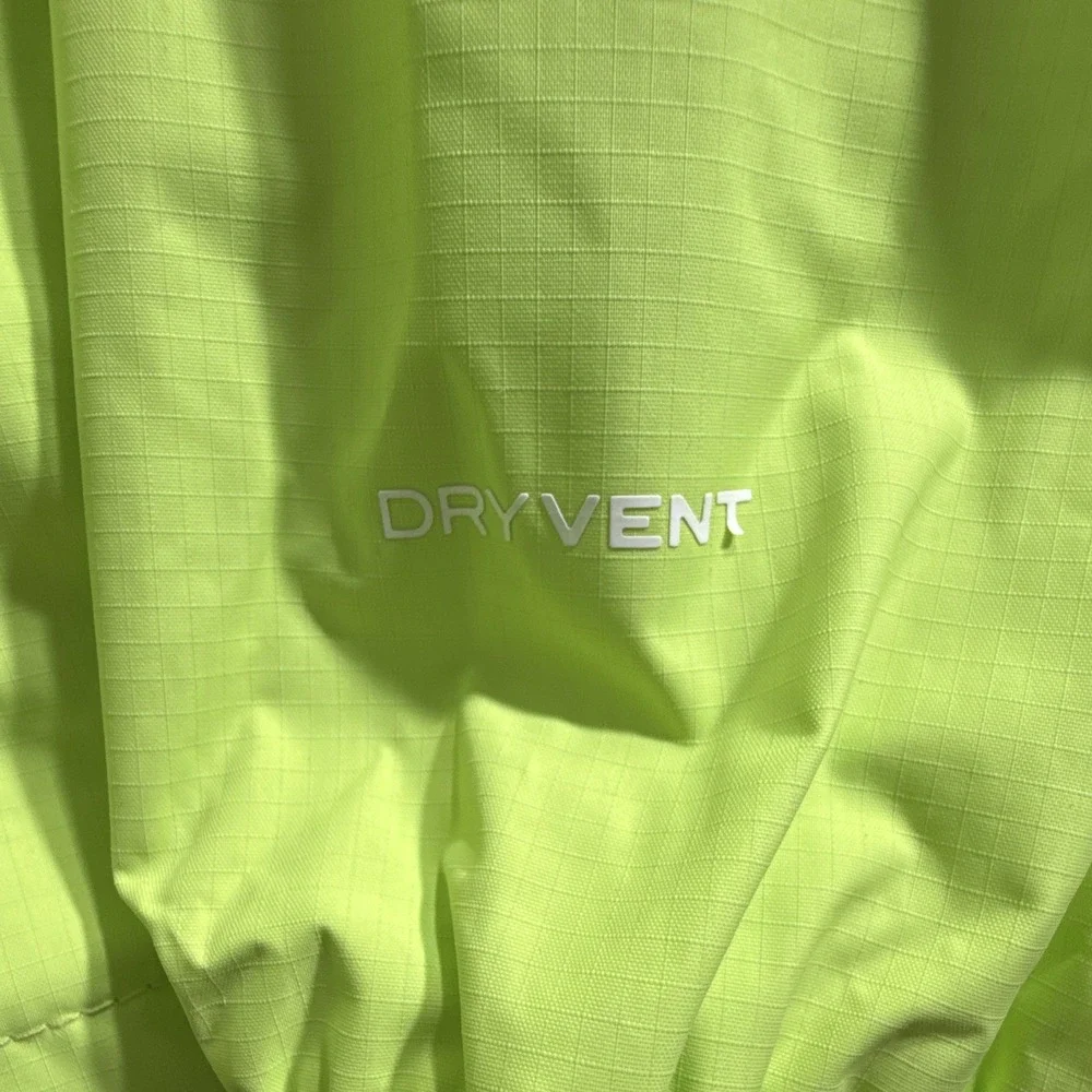 The North Face Mens DryVent Windbreaker Jacket Neon Lime Green Gray Small